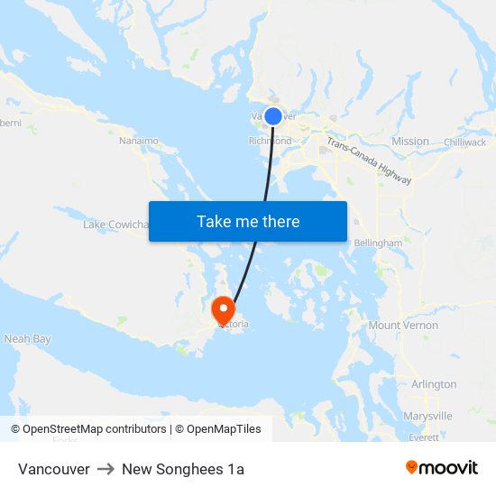 Vancouver to New Songhees 1a map