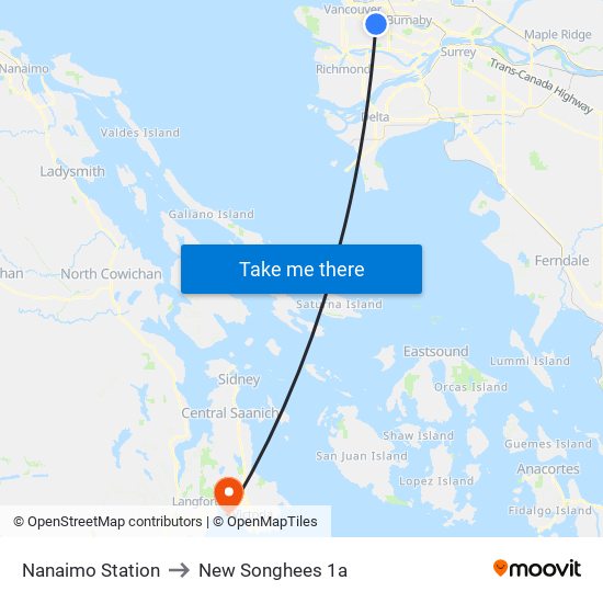 Nanaimo Station to New Songhees 1a map