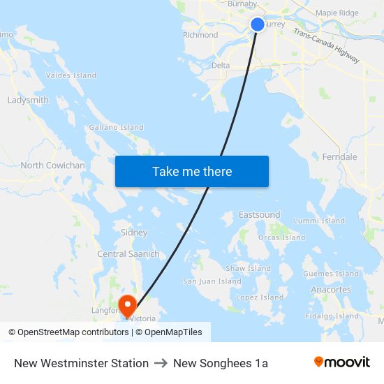 New Westminster Station to New Songhees 1a map