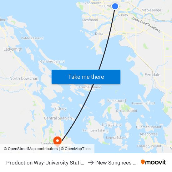 Production Way-University Station to New Songhees 1a map