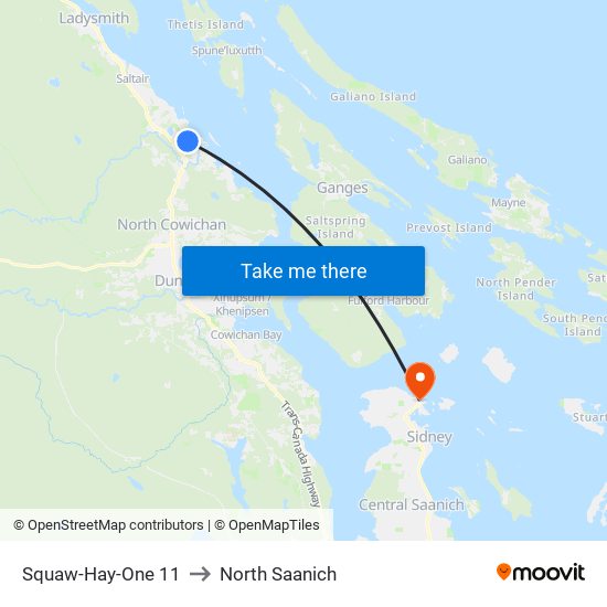 Squaw-Hay-One 11 to North Saanich map