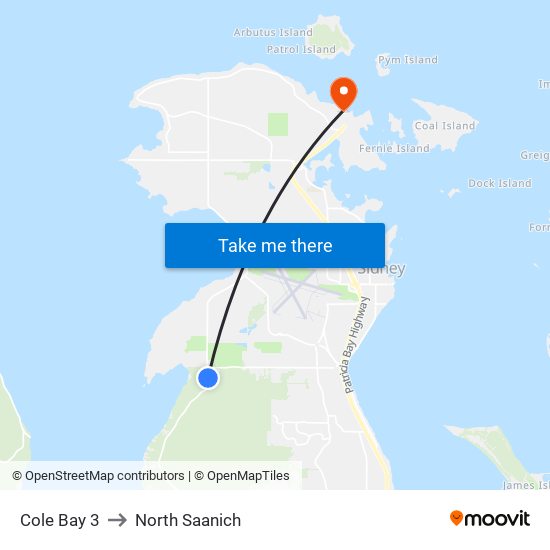 Cole Bay 3 to North Saanich map