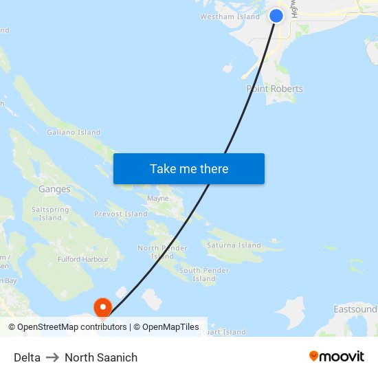 Delta to North Saanich map