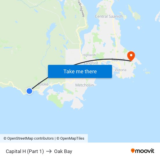 Capital H (Part 1) to Oak Bay map