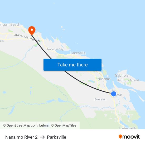 Nanaimo River 2 to Parksville map