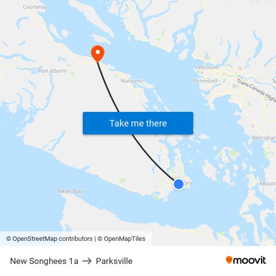 New Songhees 1a to Parksville map