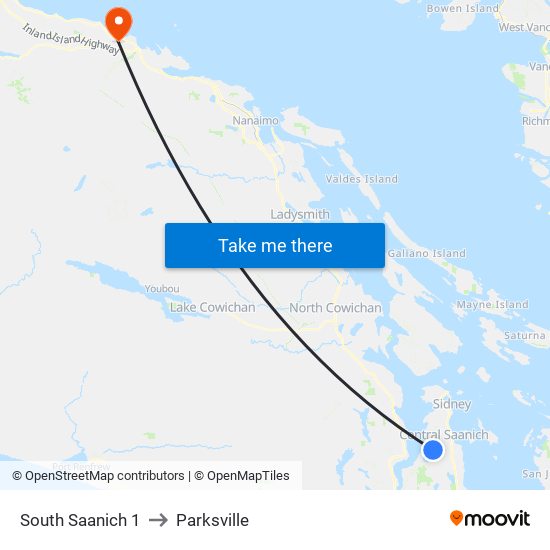 South Saanich 1 to Parksville map