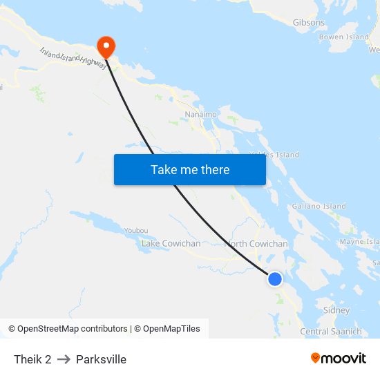 Theik 2 to Parksville map