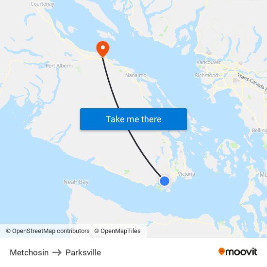 Metchosin to Parksville map