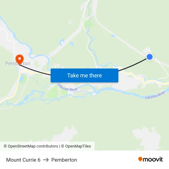 Mount Currie  6 to Pemberton map
