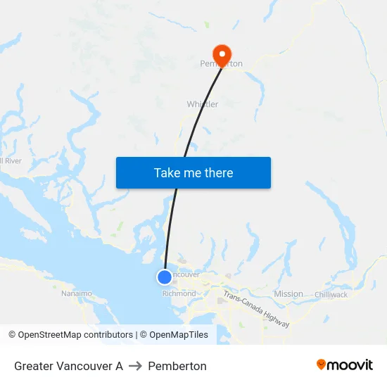 Greater Vancouver A to Pemberton map