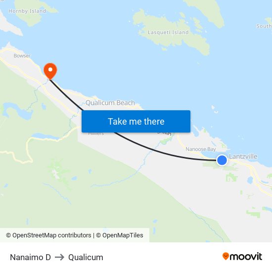 Nanaimo D to Qualicum map