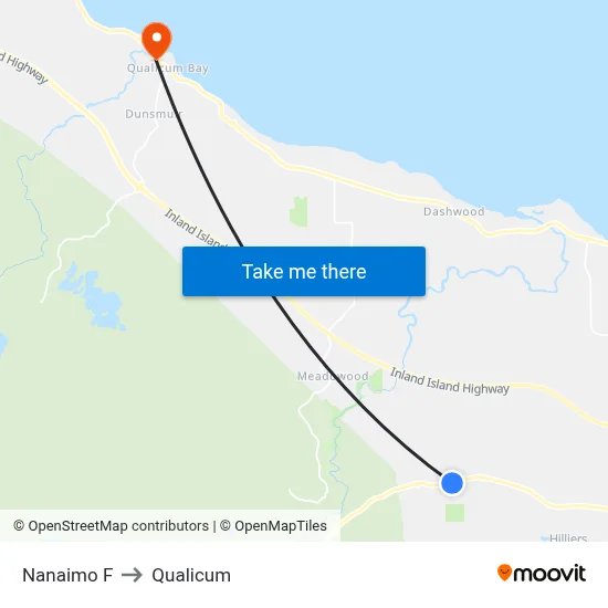 Nanaimo F to Qualicum map