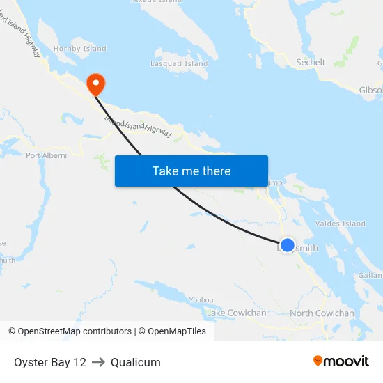 Oyster Bay 12 to Qualicum map