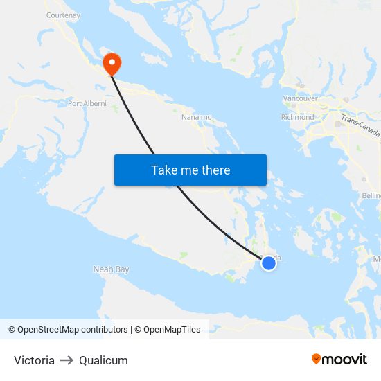 Victoria to Qualicum map