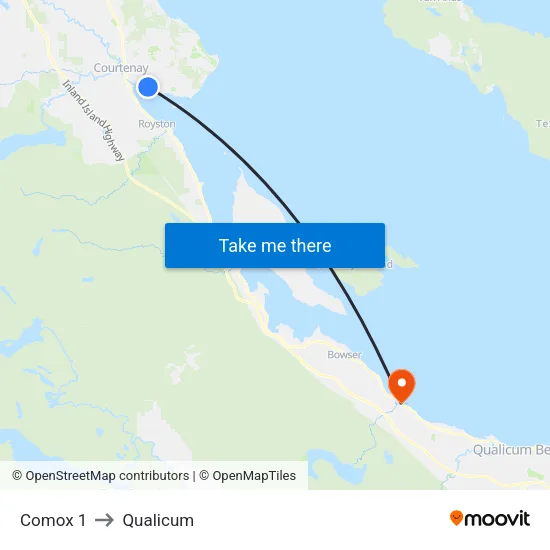 Comox 1 to Qualicum map