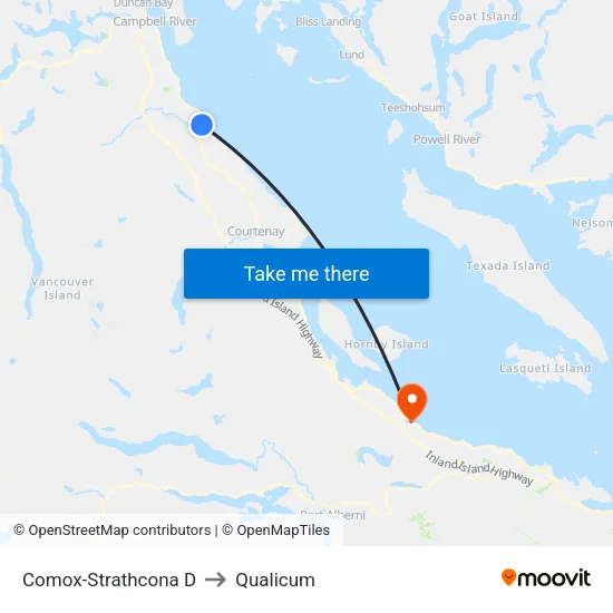 Comox-Strathcona D to Qualicum map