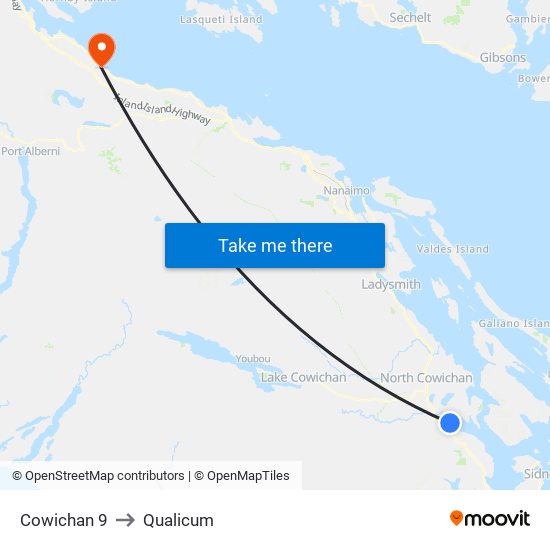 Cowichan 9 to Qualicum map