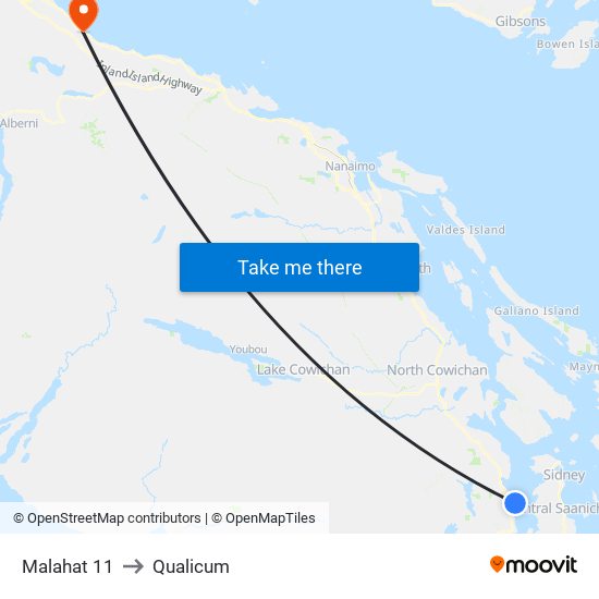 Malahat 11 to Qualicum map