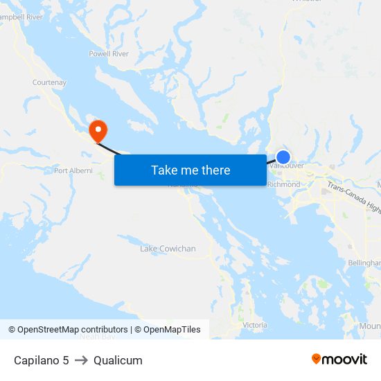 Capilano 5 to Qualicum map