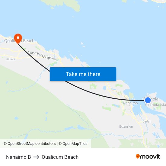 Nanaimo B to Qualicum Beach map