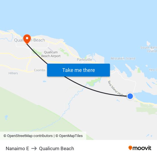 Nanaimo E to Qualicum Beach map