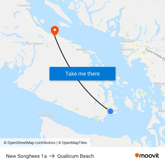 New Songhees 1a to Qualicum Beach map