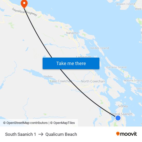 South Saanich 1 to Qualicum Beach map