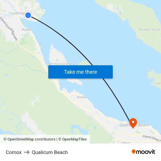 Comox to Qualicum Beach map