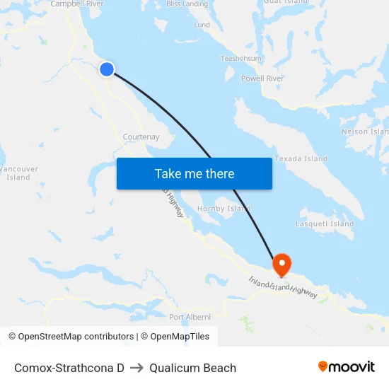 Comox-Strathcona D to Qualicum Beach map
