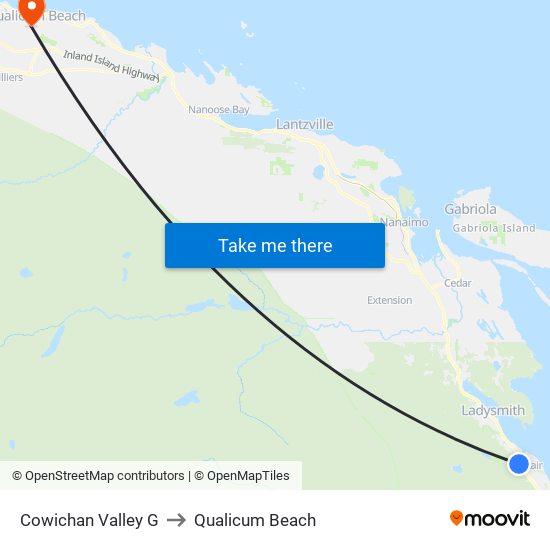 Cowichan Valley G to Qualicum Beach map