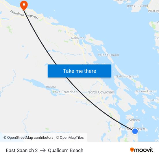 East Saanich 2 to Qualicum Beach map