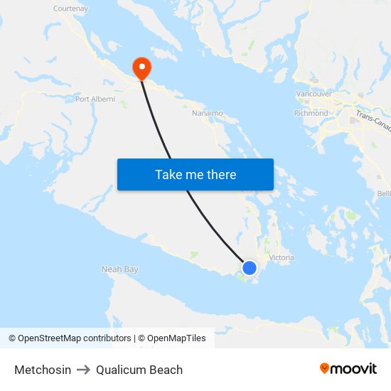 Metchosin to Qualicum Beach map