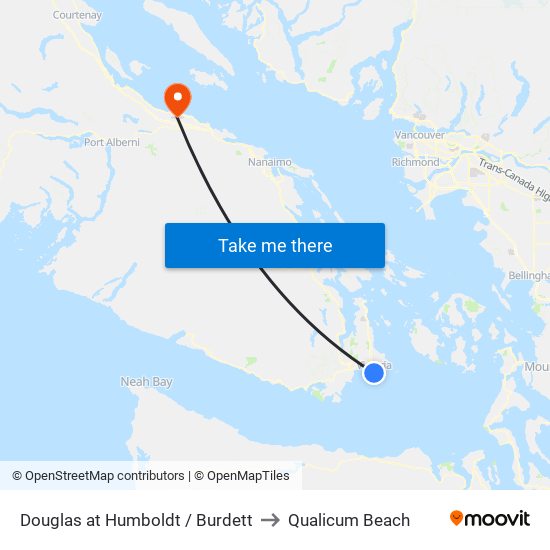Douglas at Humboldt / Burdett to Qualicum Beach map
