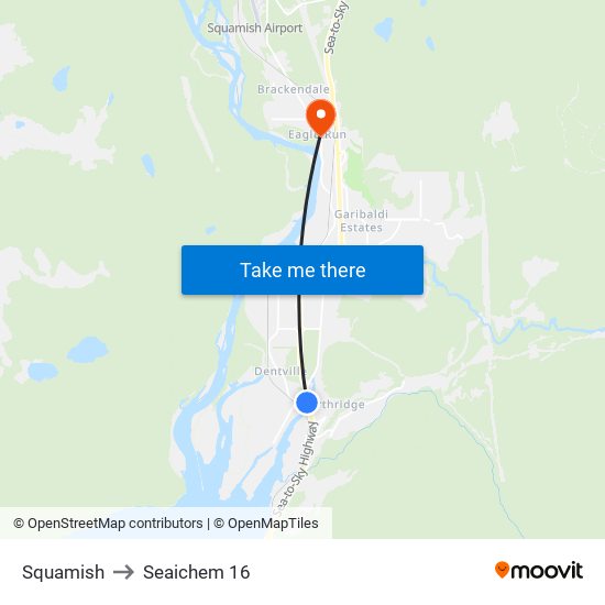 Squamish to Seaichem 16 map