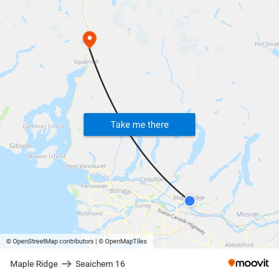 Maple Ridge to Seaichem 16 map