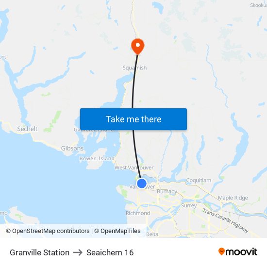 Granville Station to Seaichem 16 map