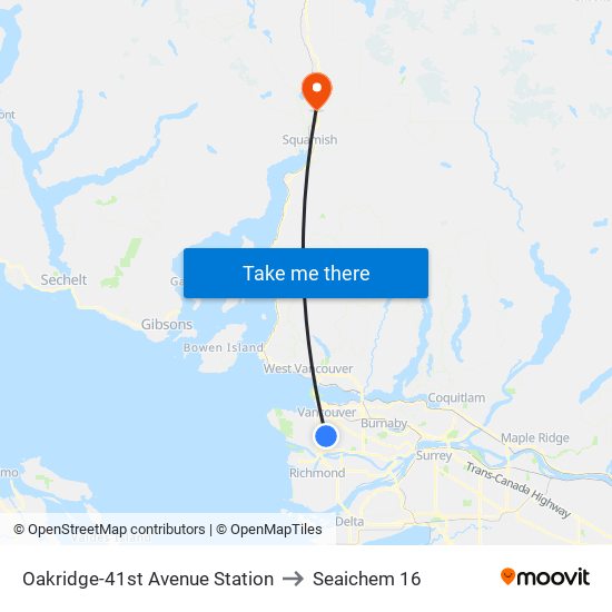 Oakridge-41st Avenue Station to Seaichem 16 map
