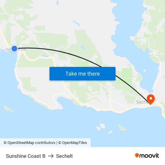 Sunshine Coast B to Sechelt map