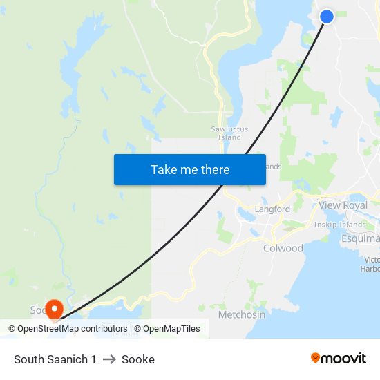 South Saanich 1 to Sooke map