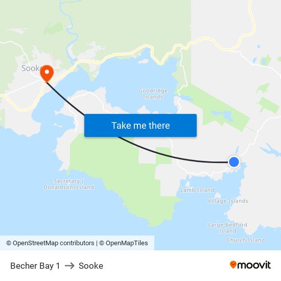 Becher Bay 1 to Sooke map