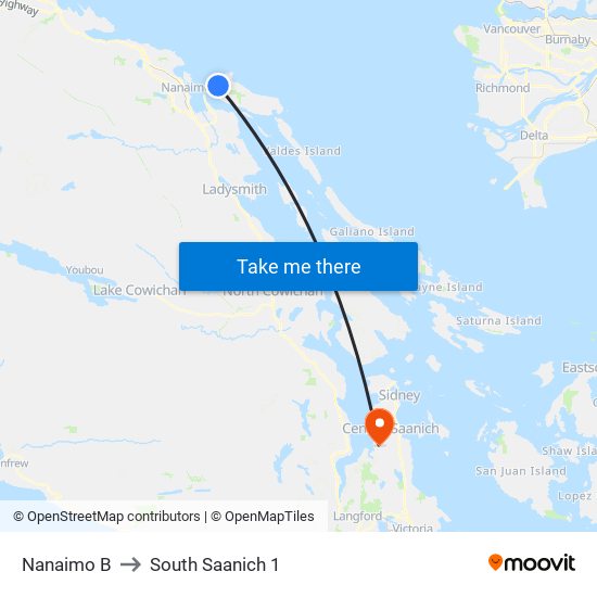 Nanaimo B to South Saanich 1 map