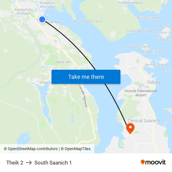 Theik 2 to South Saanich 1 map