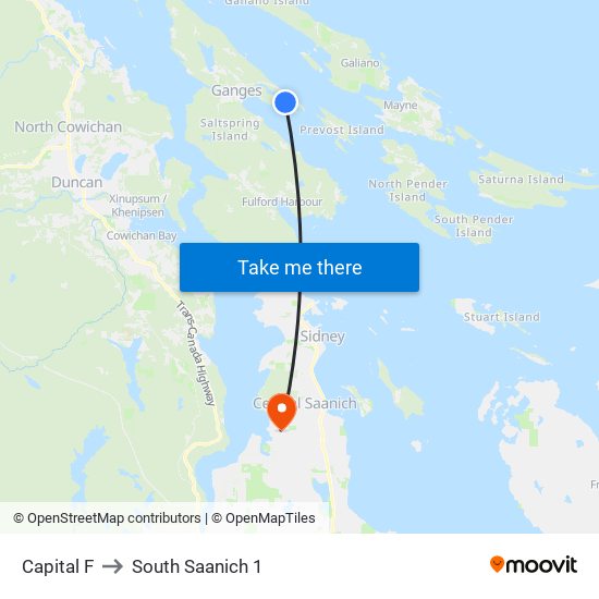 Capital F to South Saanich 1 map