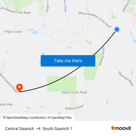 Central Saanich to South Saanich 1 map