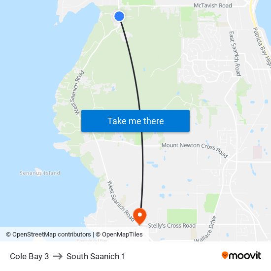 Cole Bay 3 to South Saanich 1 map