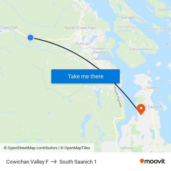 Cowichan Valley F to South Saanich 1 map