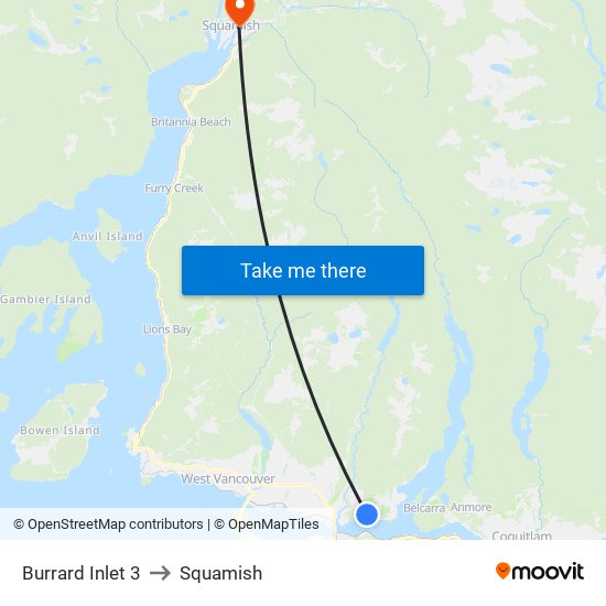 Burrard Inlet 3 to Squamish map