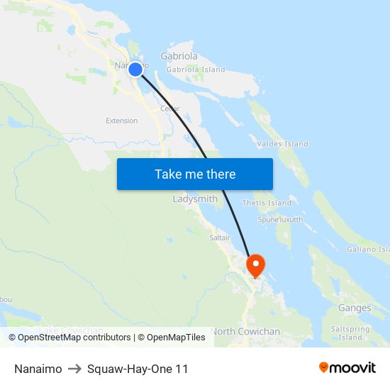 Nanaimo to Squaw-Hay-One 11 map