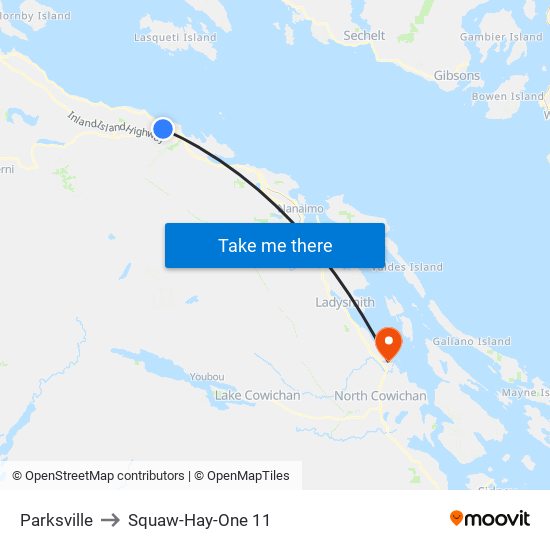 Parksville to Squaw-Hay-One 11 map